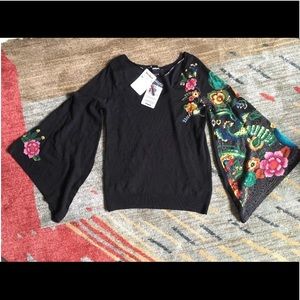 Desigual black floral designer shirt